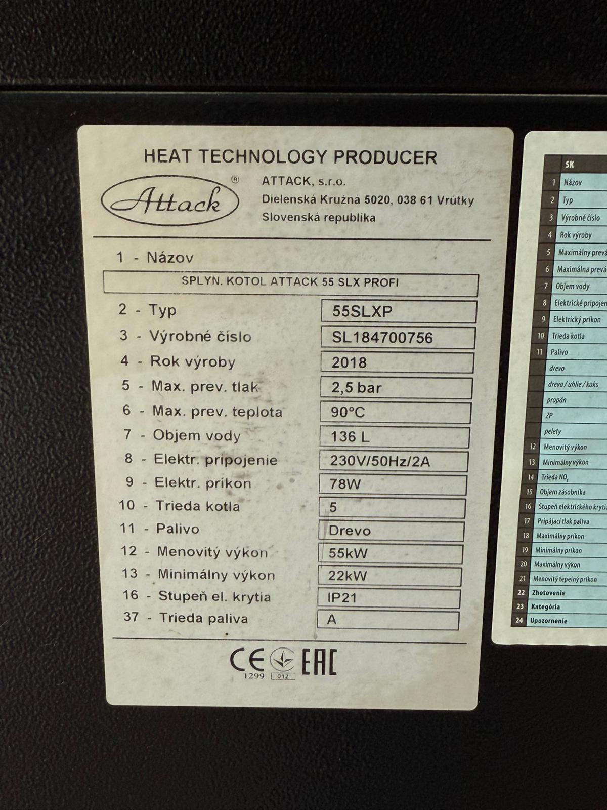 Cv Houtvergasser - Houtkachel Attack SLX 55 Profi