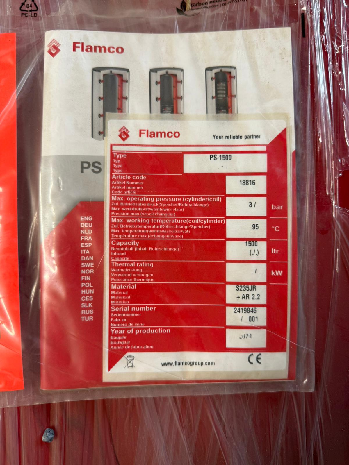 Nieuw Buffervat Flamco PS-1500