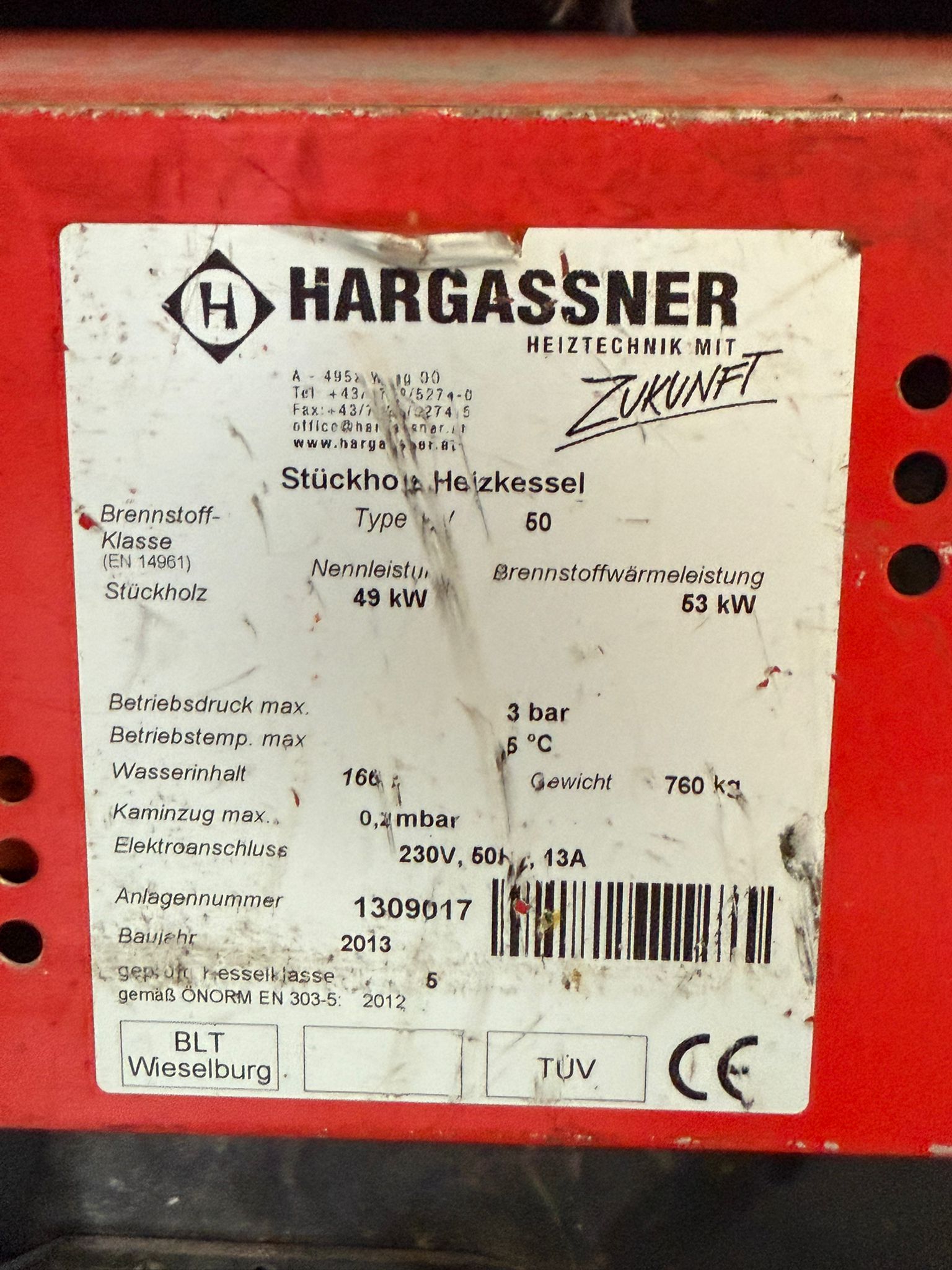 Cv Houtvergasser Hargassner 50kW