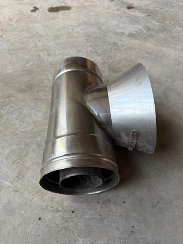 Kachelpijp T-stuk 80mm rookgasafvoer