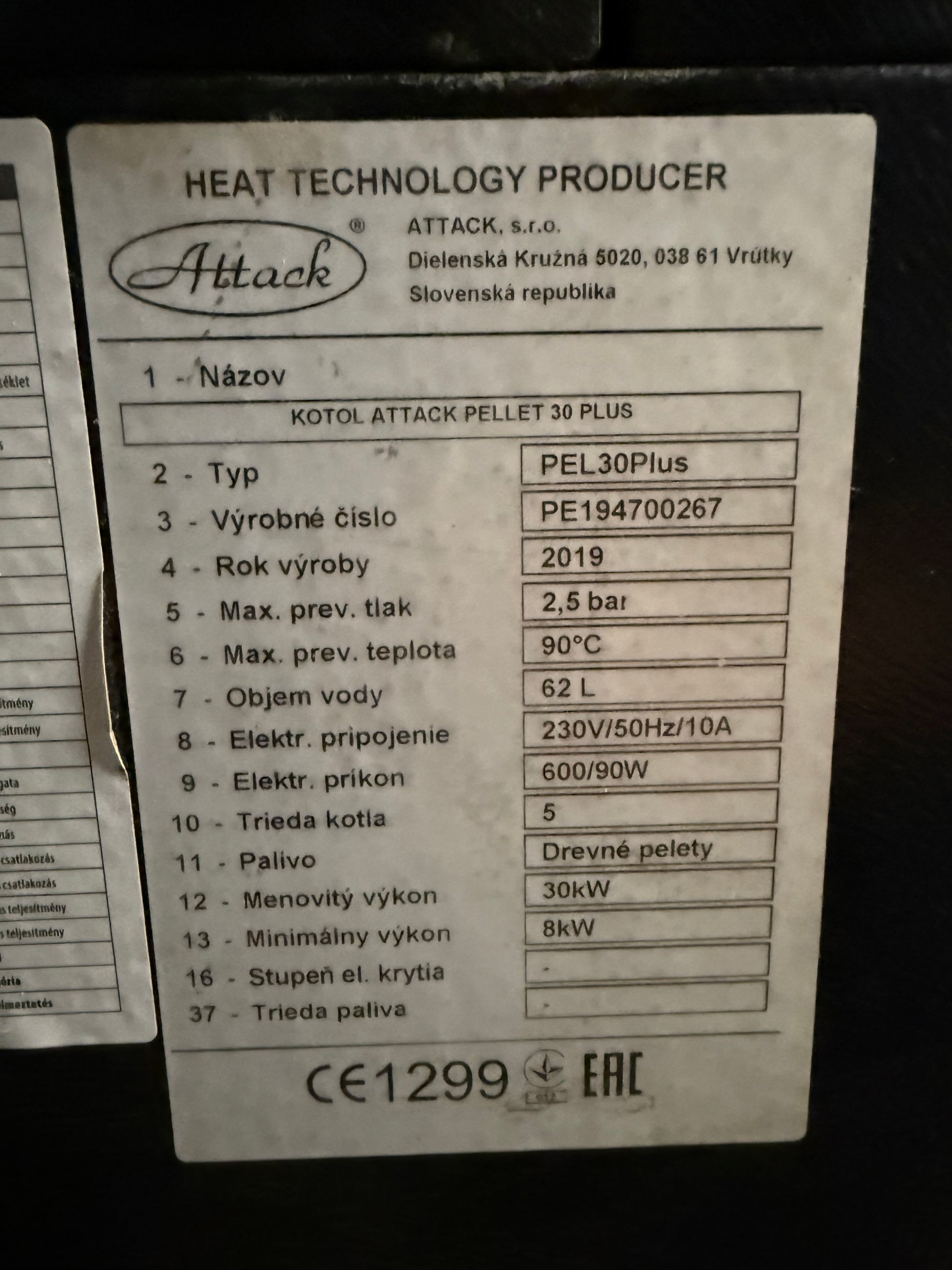 Cv Pelletkachel Attack Pell 30 Plus 30kw + Bunker/Vijzel