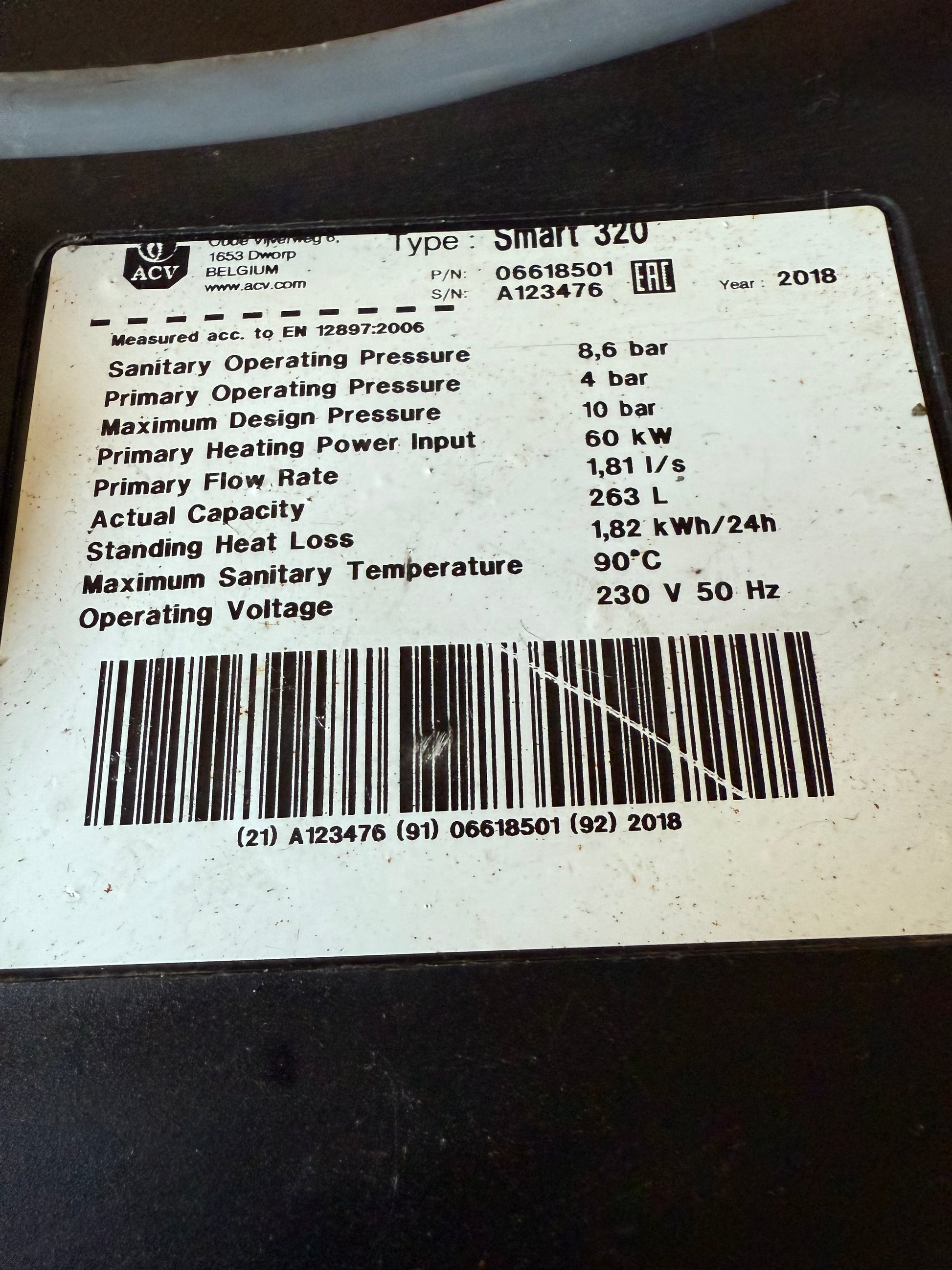 ACV Smart 320 Boiler (2018) – 263 Liter – Hoog Rendement