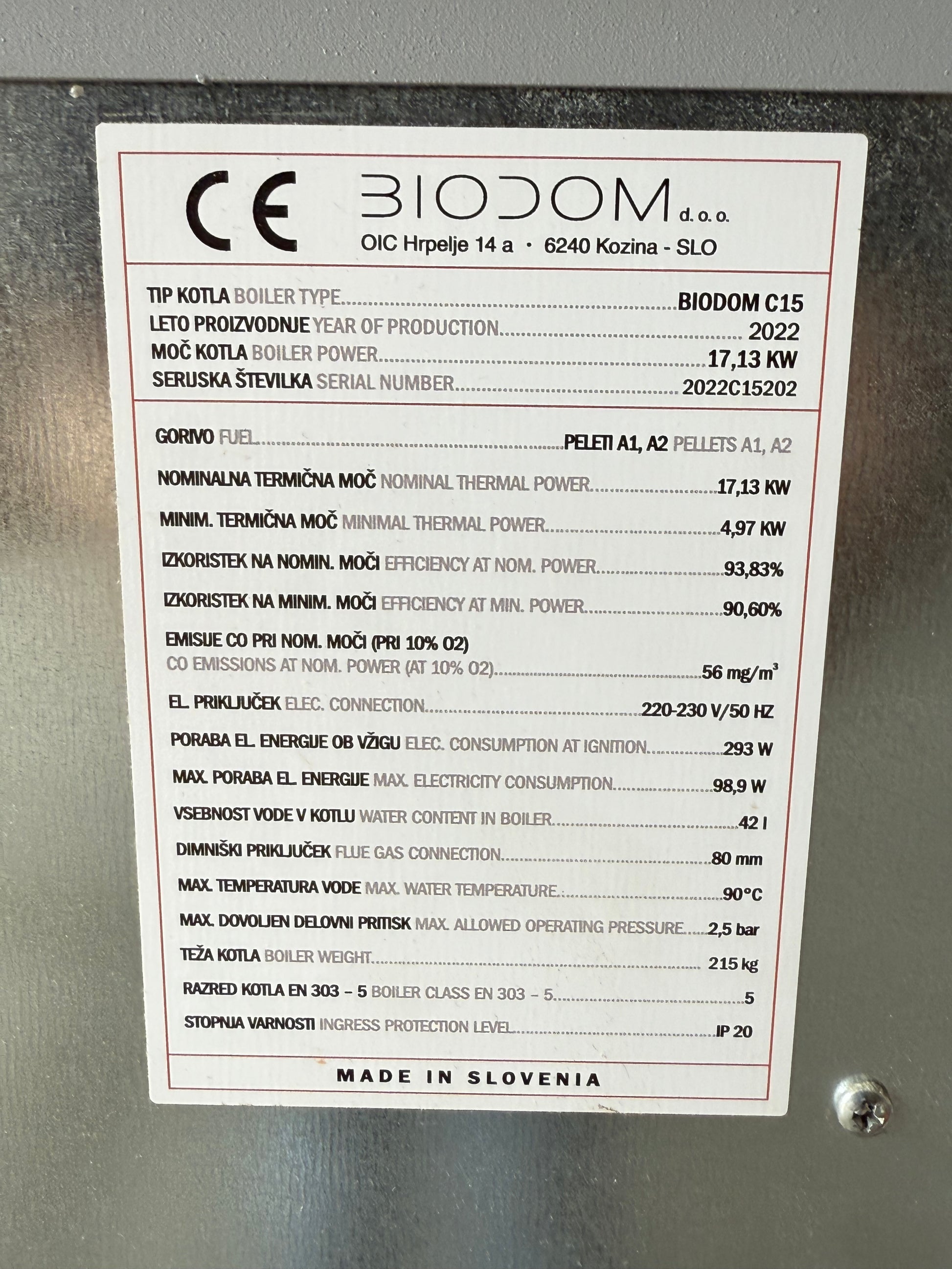 Cv Pelletkachel Biodom C15 Compact