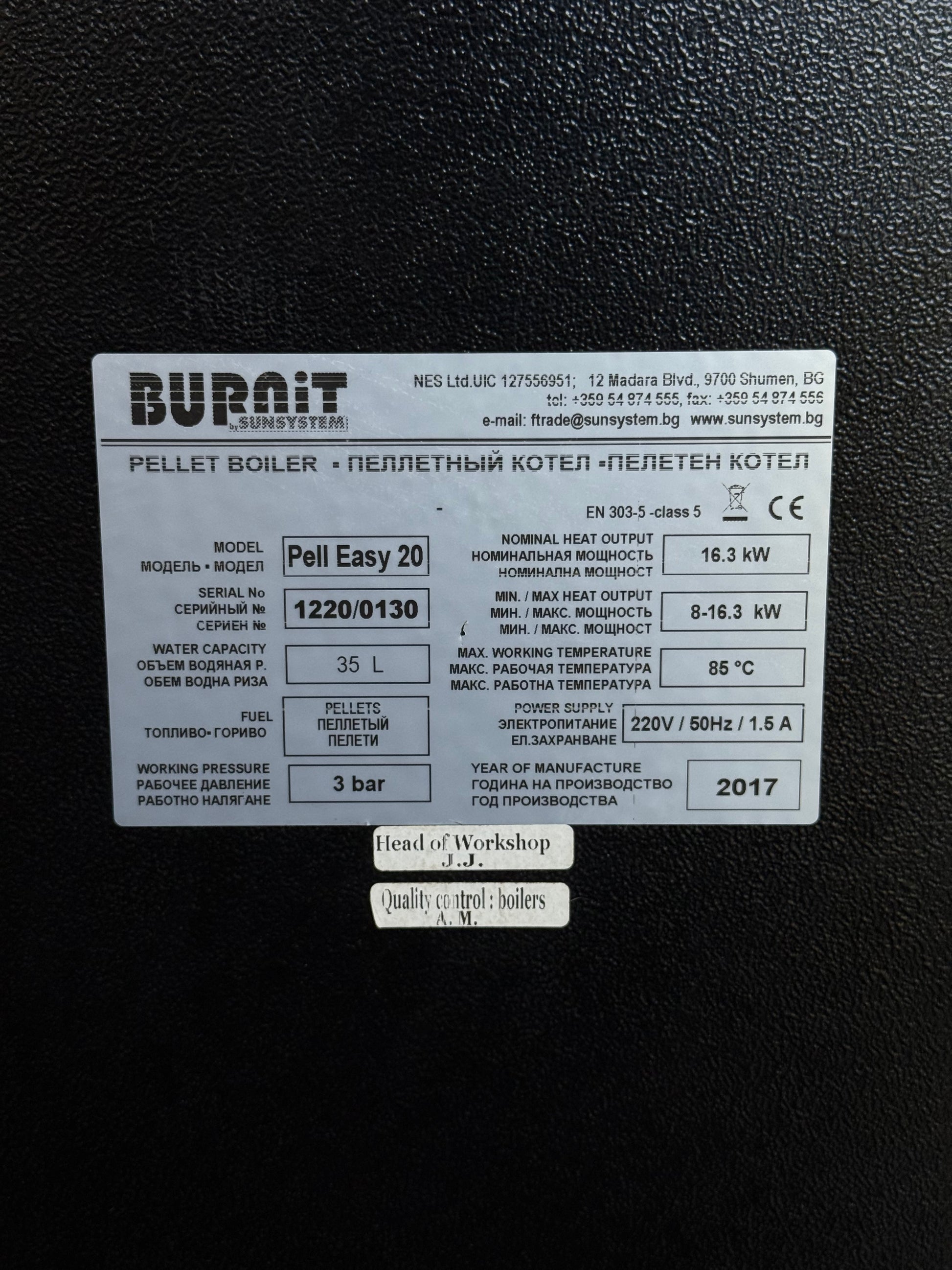 Cv Pelletkachel Burnit Pell Easy 20
