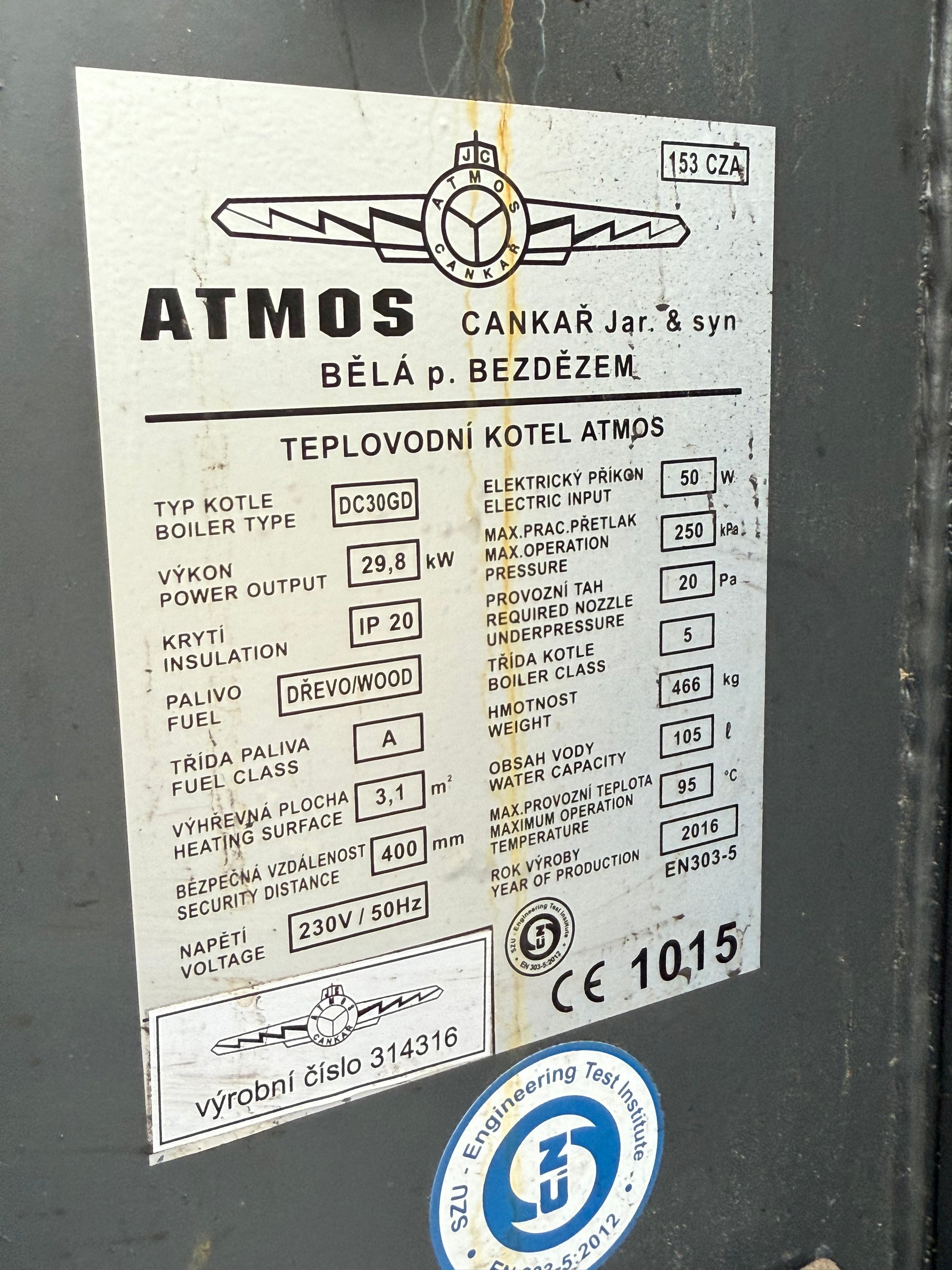 Atmos DC30GD Houtvergasser 30kw