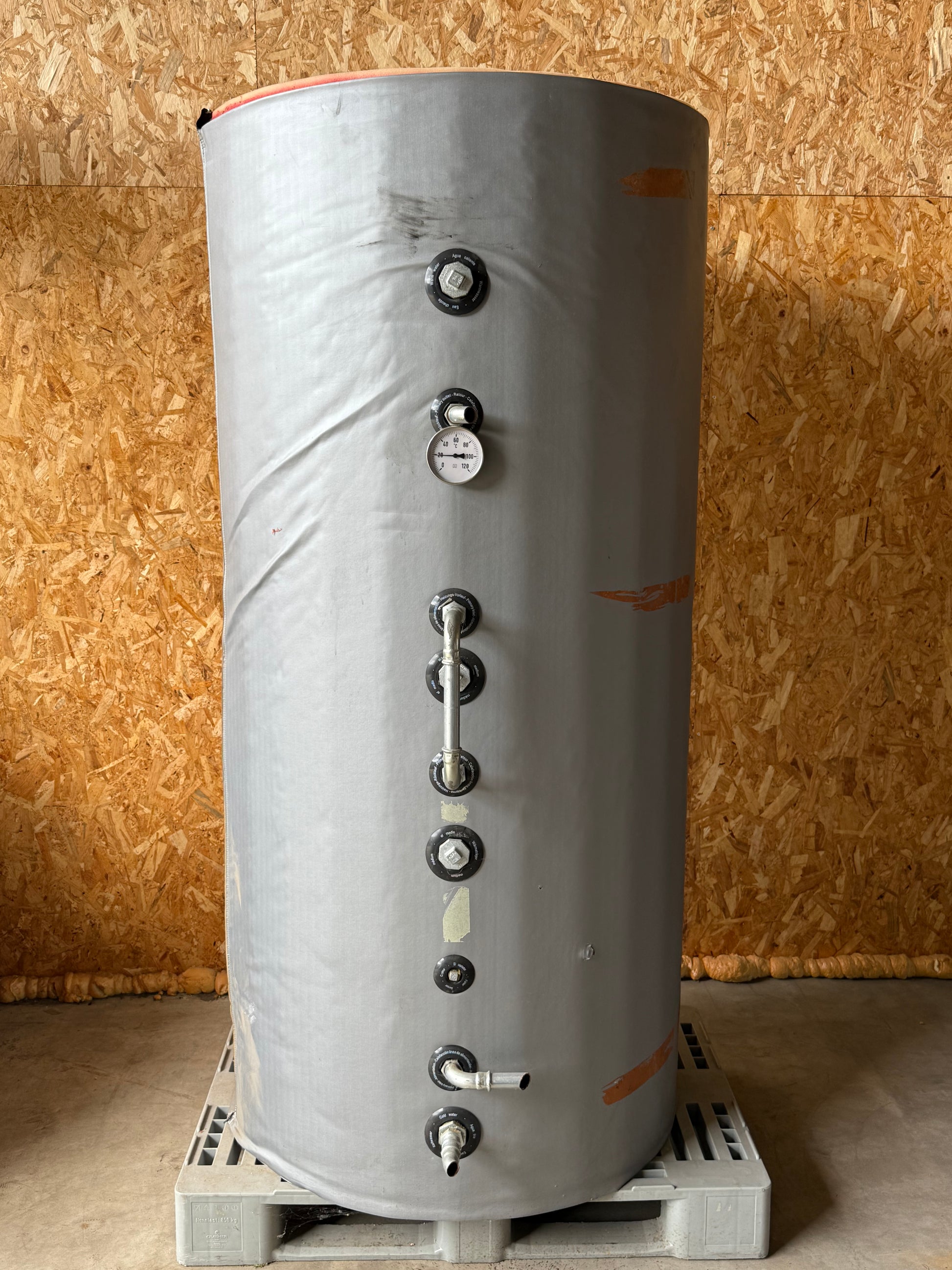 Cv Buffervat Sunsystem 1000 liter met 2 spiralen