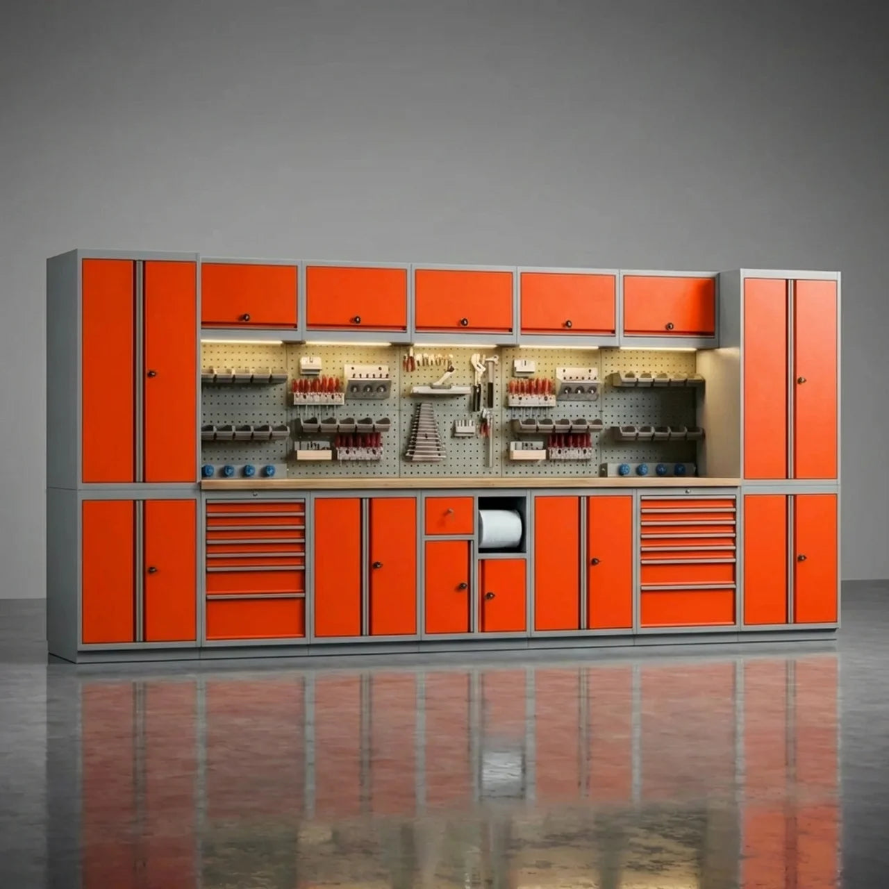 Garage Werkbank met Kasten 434 cm – Complete Werkplaats Inrichting