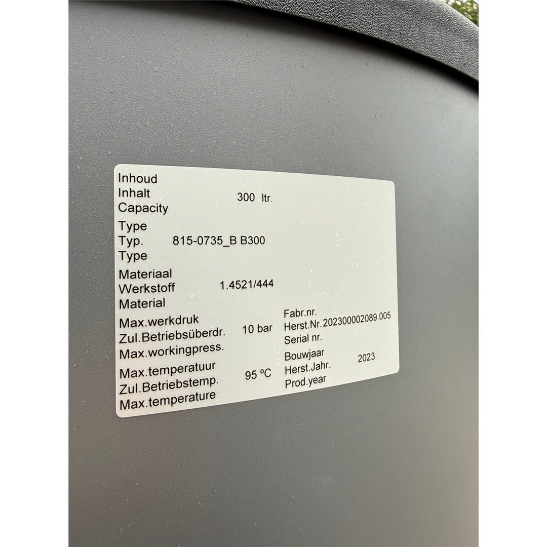 Remeha Aqua System Pro B300 buffervat 300 liter